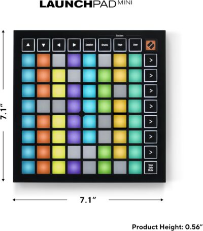 Novation Launchpad Mini [MK3] — Portable MIDI 64-Pad, USB Grid Controller for Ableton Live and Logic Pro Performances