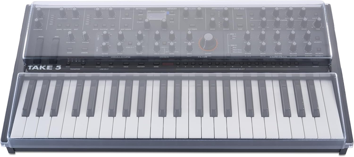 Decksaver Super Strong Polycarbonate Cover Compatible with Sequential Take 5 & Oberheim TEO-5 (Soft-Fit)