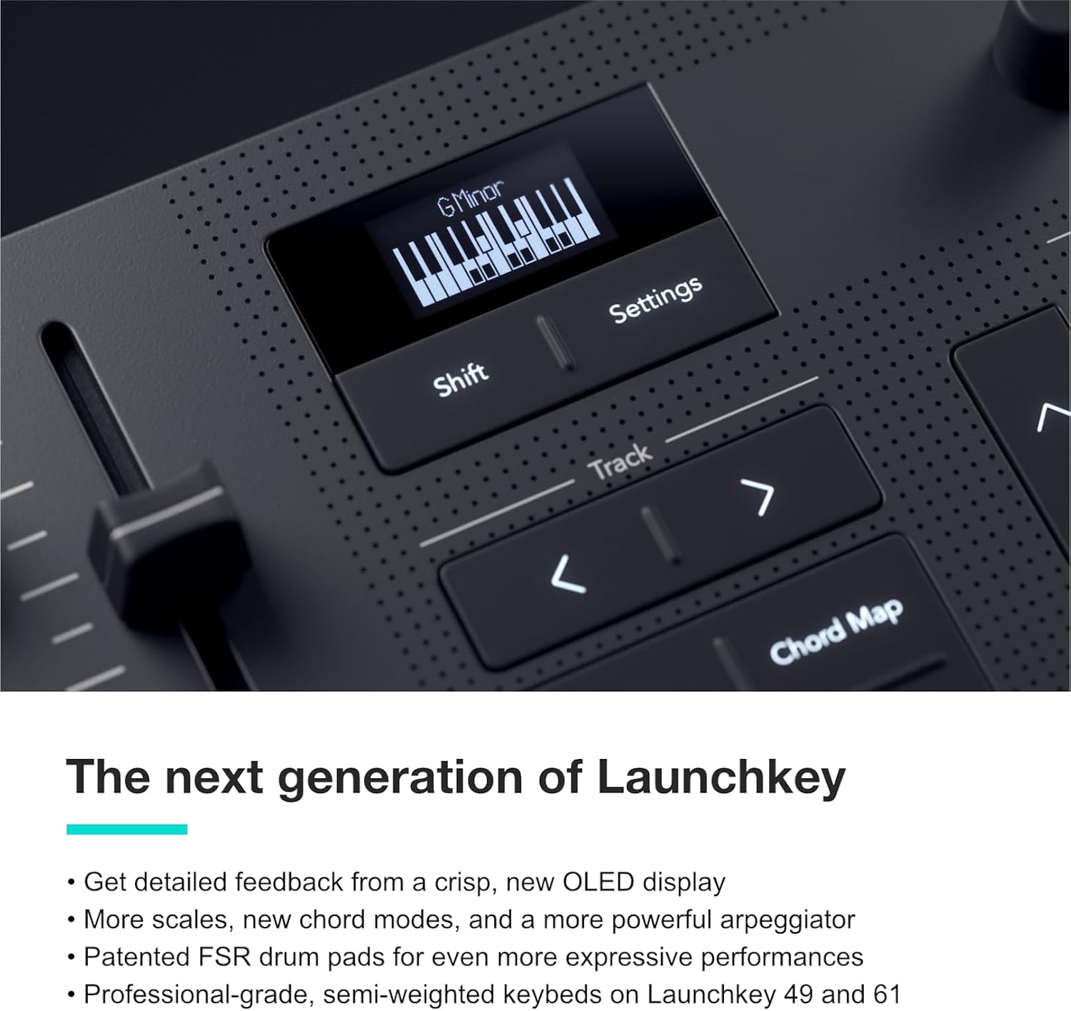 Novation Launchkey 49 MK4 – 49 key Semi-Weighted, USB, MIDI Keyboard Controller with DAW Integration. Chord & Scale Modes, 8 Drum Pads, & Arpeggiator — Includes Software Bundle for Music Production