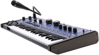 Novation MiniNova Analogue Modelling Compact 37 Mini-key Synth – Tough, compact, powerful mini-synth with pitch-correcting effect vocoder, 256 onboard sounds and five effects per voice layering Blue