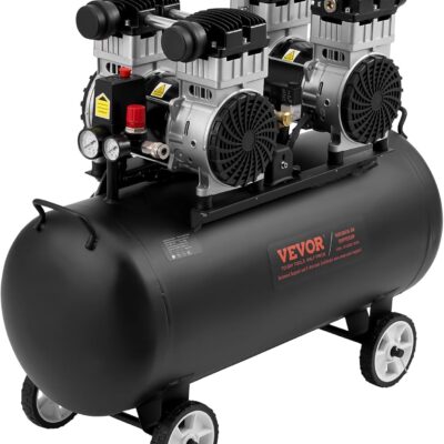 717eMbbRPSL. AC SL1500 VEVOR Air Compressor, 20 Gallon Steel Tank, 4HP 10.6 CFM@90 PSI Oil Free Air Compressor & Max. 125PSI Pressure, 78dB Ultra Quiet Compressor for Auto Repair, Tire Inflation, Spray Painting (220V 60Hz)