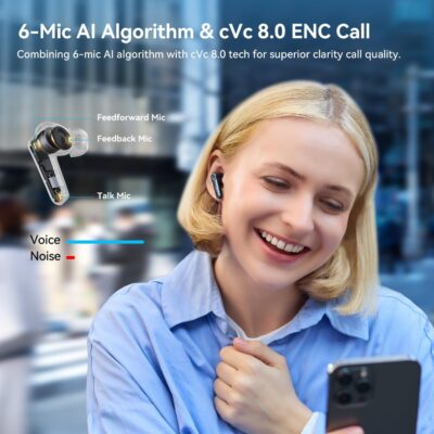 717eeRiSxXL. AC SL1500 EarFun Air Pro 4 Adaptive Hybrid Noise Canceling Wireless Earbuds, Qualcomm Snapdragon Sound, aptX™ Lossless, 6 Mics AI CVC 8.0 Call, LDAC Hi-Res Audio, 52H Playtime, Bluetooth 5.4, in-Ear Detection