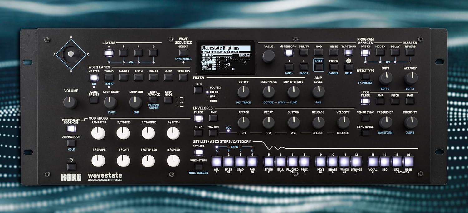 Korg WaveState Wave Sequencing Synthesizer 37-Key w/ 64 Stereo Voices and Gigabytes of Samples