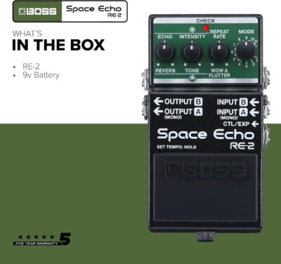 Boss RE-2 Space Echo Delay and Reverb Effects Pedal