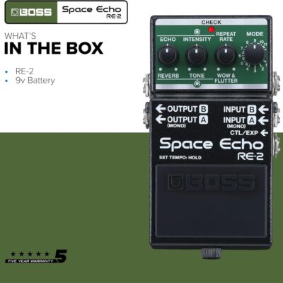 Boss RE-2 Space Echo Delay and Reverb Effects Pedal