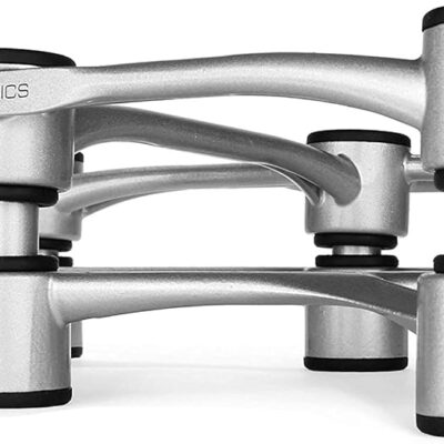 718I7ykPhL. AC SL1500 IsoAcoustics Aperta Series Isolation Speaker Stands with Tilt Adjustment: Aperta300 (11.8 W x 7.9 D) Silver (Single)