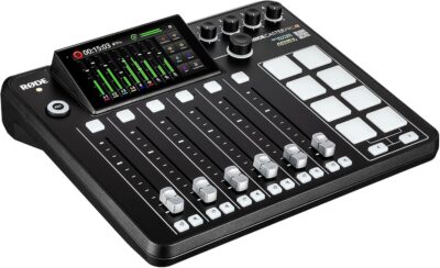 RODE RODECaster Pro II + 4x Headphones + 4x Podcast Microphone + 64GB Micro SD Memory Card + Mic Arm Stand + 2x USB-C + More (Bundle)