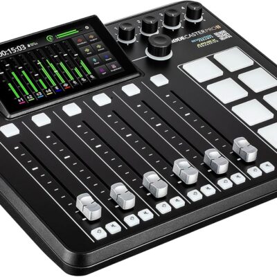 RODE RODECaster Pro II + 4x Headphones + 4x Podcast Microphone + 64GB Micro SD Memory Card + Mic Arm Stand + 2x USB-C + More (Bundle)