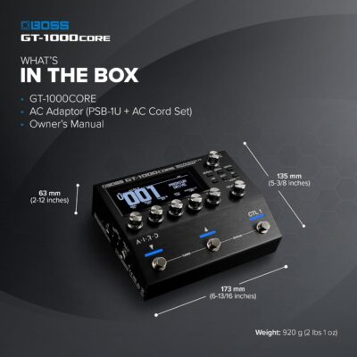 BOSS GT-1000CORE Guitar Effects Processor in a Compact Pedal | Unlimited Sound Creation | Unmatched Sound Quality with 32-Bit AD/DA | 32-Bit Floating-Point Processing | Cutting-Edge AIRD Technology