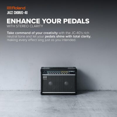 Roland JC-40 Jazz Chorus | Compact Guitar Amp | Iconic JC Clean Tone | Signature Dimensional Space Chorus Effect | Powerful 40-Watt Stereo Amp | Dual 10 Speakers | Enhances Pedals, Multi-FX & More