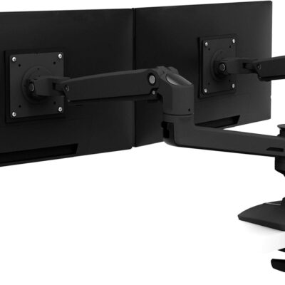 Ergotron – LX Dual Monitor Arm, VESA Desk Mount – for 2 Monitors Up to 27 Inches, 7 to 20 lbs Each – Matte Black