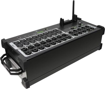 Mackie DL32S 32-channel Digital Rack Mixer with Integrated 32-in/32-out USB 2.0 Audio Interface + Pro Headphone with Pair of EMB XLR Cable and Gravity Magnet Phone Holder Bundle