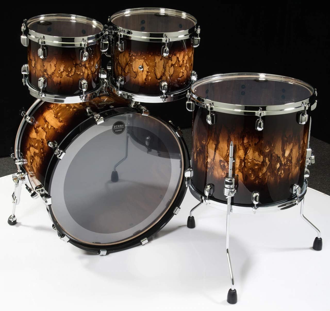 Tama Starclassic Walnut Birch Lacquer 4-Piece Shell Pack – Molten Brown Burst
