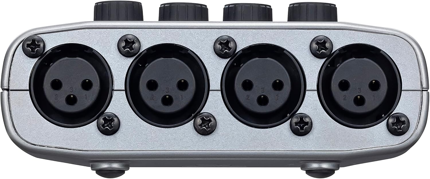 Zoom PodTrak P4 Podcast Recorder with 4 XLR Mic Inputs, 4 Headphone Outputs, Phone & USB Input for Remote Interviews, Sound Pads, 2-In/2-Out USB Audio Interface, Battery Powered