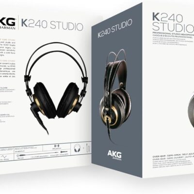 AKG Pro Audio K92 Over-Ear, Closed-Back, Critical Listening and Studio Headphones, Matte Black and Gold