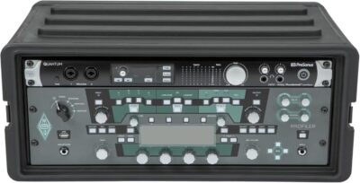 SKB 4U Shallow Roto Rack Case – Durable Polyethylene Gear Protector, Stackable, Waterproof with Twist Latches & Rubber Feet for Musicians, DJs, and A/V Equipment – Secure Transport & Storage Solution