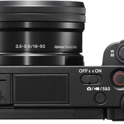 Sony ZV-E10 Mirrorless Camera with 16-50mm Lens, 128GB Extreem Speed Memory,.43 Wide Angle & 2X Lenses, Case. Tripod, Filters, Hood, Grip,Spare Battery & Charger, Editing Software Kit -Deluxe Bundle