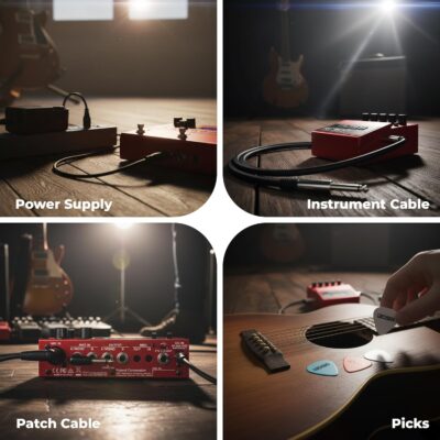 71A5aVUAy0L. AC SL1500 Boss RC-500 Loop Station Bundle with Gearlux Power Supply, Instrument Cable, Patch Cable, and Picks