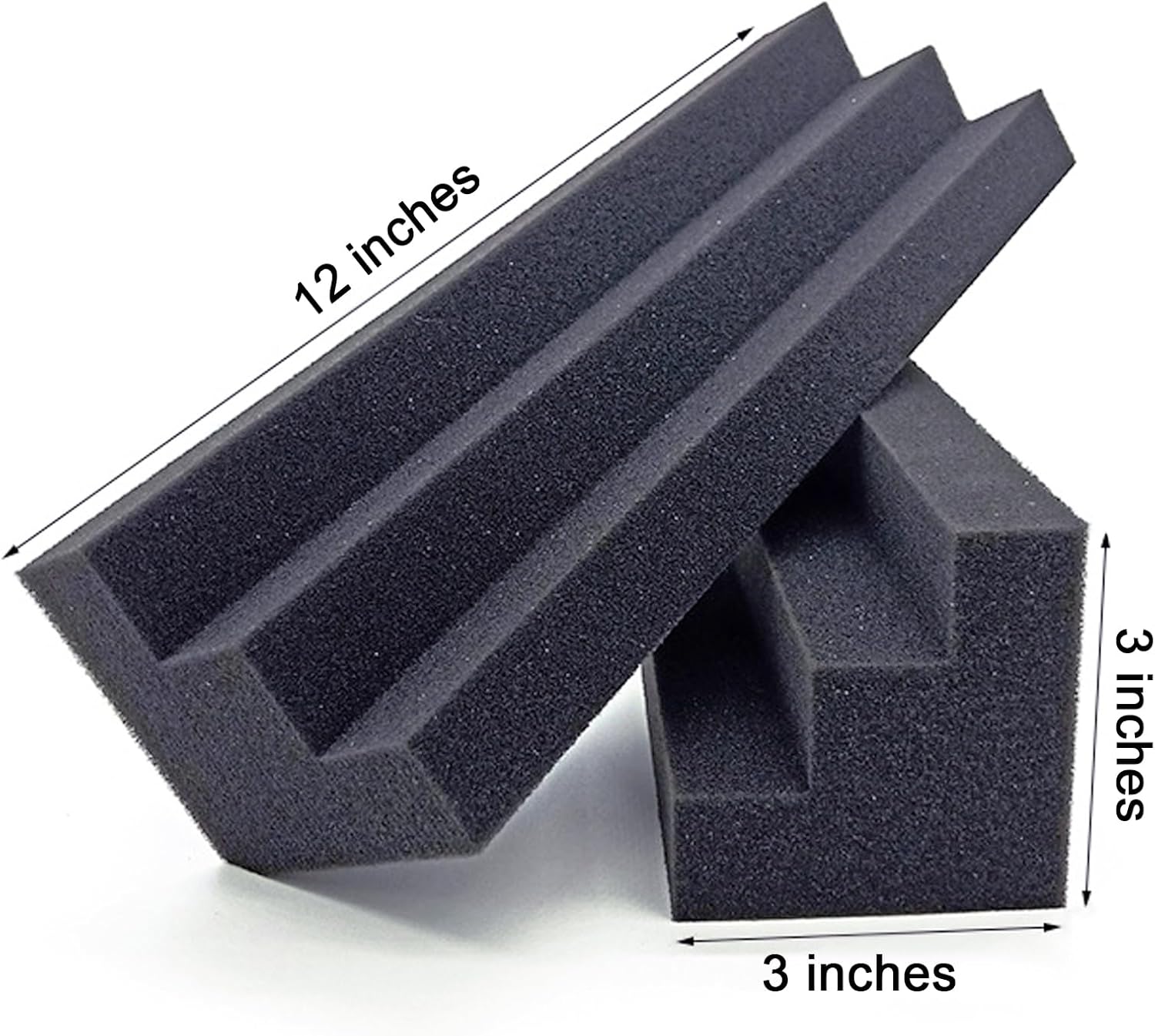 24 Pack Bass Traps Acoustic Foam Panels – 12 X 3 X 3 Bass Trap Acoustic Foam Corner Block- High Density Soundproofing Foam – Acoustic Panels for Home, Studio or Theater