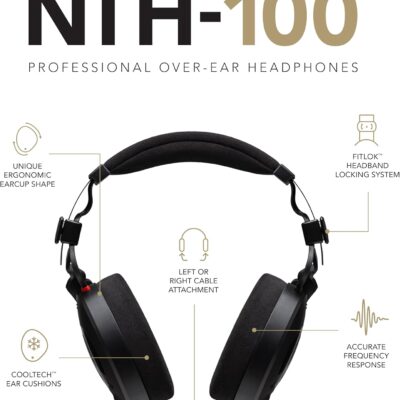 RØDE NTH-100 Professional Over-ear Headphones For Content Creation, Music Production, Mixing and Audio Editing, Podcasting, Location Recording,Black