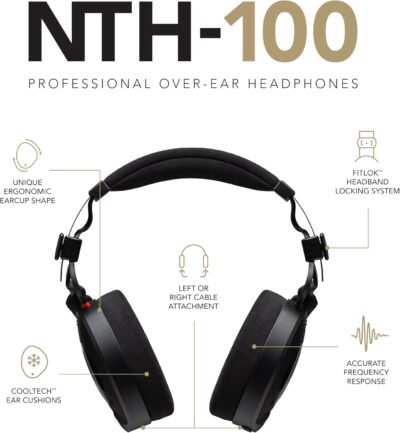 RØDE NTH-100 Professional Over-ear Headphones For Content Creation, Music Production, Mixing and Audio Editing, Podcasting, Location Recording,Black
