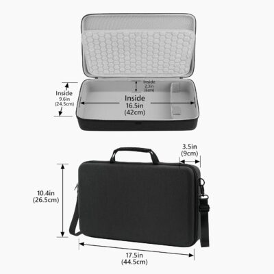 GEEKRIA Hard Shell Travel Case Compatible with Arturia MicroBrute UFO/MicroFreak, Audio Synthesizer Carrying Bag (Dark Gray)