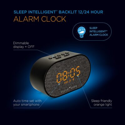 71AjxPxxiML. AC SL1500 Sound Oasis® Bluetooth Tinnitus Sound Therapy System® Alarm Clock – Sleep Better, Manage and Mask Tinnitus, 30 Built-in Sounds for Tinnitus Relief, Sleep-Friendly Lighting, Travel Friendly (BST-150T)