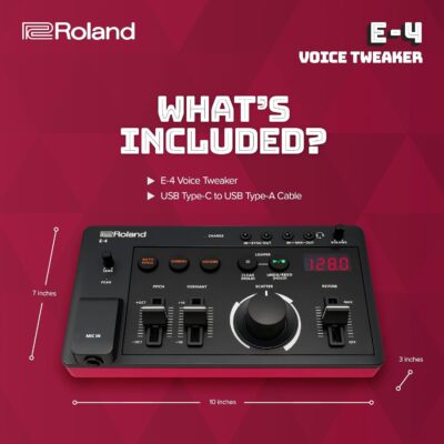 Roland AIRA Compact E-4 VOICE TWEAKER| Vocal Performance Tool with Powerful Voice Transformer Effects | Vocoder | Looper | Harmony | Auto Pitch | MIDI | For Singing & Vocal Artists