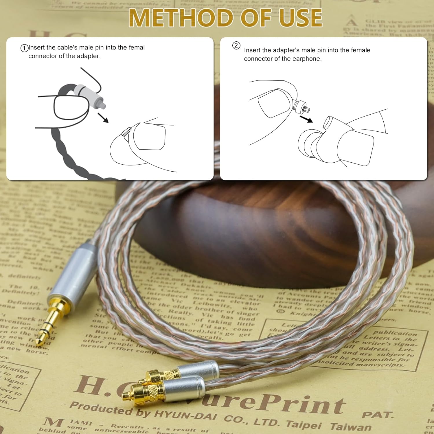 OKCSC M9 to MMCX Female Mini Adapter Earphone Connecter,for Sony-M9 Earbuds to MMCX Cable for Sony IER-M7/IER-M9/IER-Z1R/LN007189,Lightweight Headphone Adaptor,for HiFi Enthusiasts to DIY,1 Pair Gold