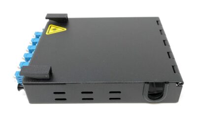 Ultra Spec Cables Wall Mount Fiber Enclosure with Splicing Module and Loaded 6 Port LC-UPC Singlemode Duplex LGX Panel