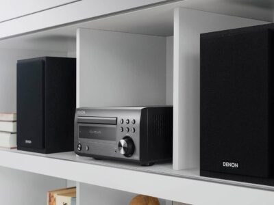 Denon D-M41 Home Theater Mini Amplifier and Bookshelf Speaker Pair – Compact HiFi CD Stereo System with Speakers, FM/AM Tuner, Wireless Bluetooth Amplifier | Perfect for Small Rooms and Home Cinema
