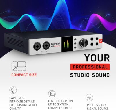 Antelope Audio Discrete 4 Pro Synergy Core Desktop 14×20 Audio Interface – Thunderbolt 3 & USB 2.0 4 Channel Microphone Preamp Recording, Streaming Studio Audio Interface w/Onboard Real-Time Effects