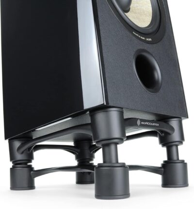 IsoAcoustics Aperta Series Isolation Speaker Stands with Tilt Adjustment: Aperta200 (7.8 x 10) Black Pair
