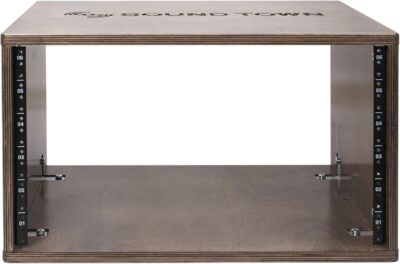 71C8BbRfp0L. AC SL1500 Sound Town DIY 6U Studio Rack with Solid Baltic Birch Plywood, Weathered Brown (SDRK-Y6B)