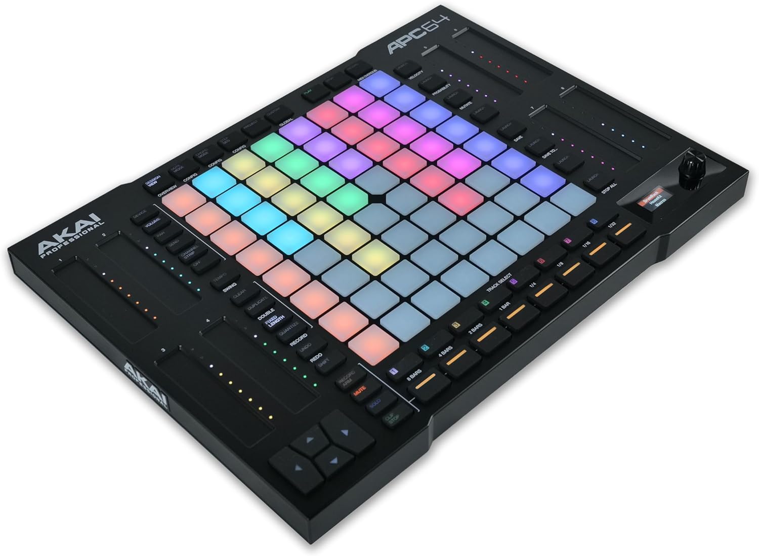 Akai Professional APC64 Ableton MIDI Controller with 8 Touch Strips, Step Sequencer, 64 RGB Velocity-Sensitive Pads, CV Gates, MIDI In and Out, USB-C