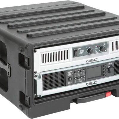 71D BBdsmPL. AC SL1500 SKB 4U rSeries Rolling Rack with Integrated Back Wheels and 1-Touch Pull Handle, Comes with 4 Rack Units and Interlocking Molded Stacking Bars