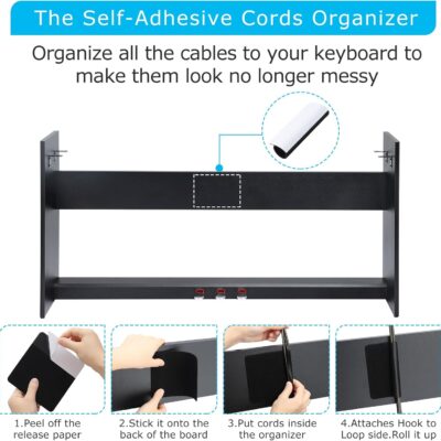 Wooden Furniture Stand With 3-Pedal Unit System Compatible for Roland FP30 FP30X Digital Piano Keyboards (Black)