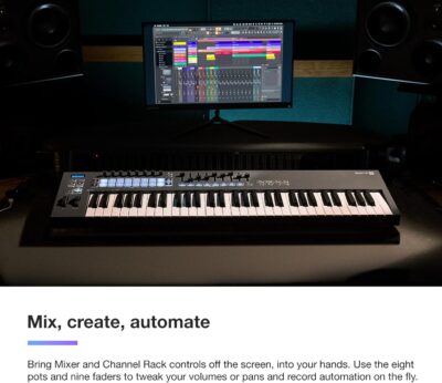 Novation FLkey 49 MIDI Keyboard – Seamless FL Studio Integration with Chord Mode and Scale Mode. All the software you need for Music Production