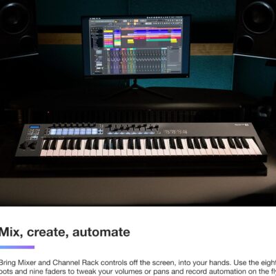 Novation FLkey 61 MIDI Keyboard – Seamless FL Studio Integration with Chord Mode and Scale Mode. All the software you need for Music Production