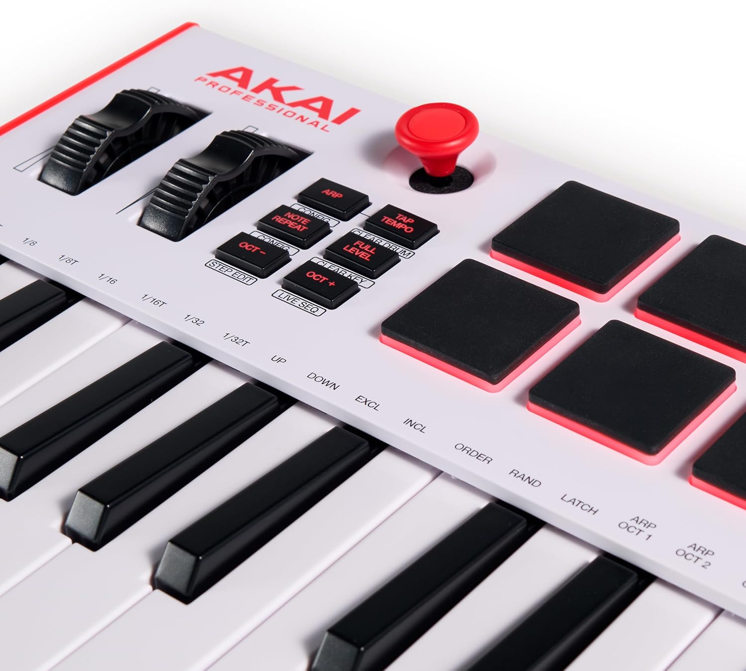 Akai Professional MPK Mini Plus – USB MIDI Keyboard Controller with 37 Mini Keys, 8 MPC Pads, Sequencer, MIDI/CV/Gate I/O and Native Instruments Sound Package, White Limited Edition