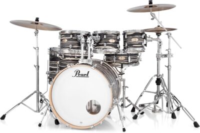 Pearl Decade Maple Artisan Limited Edition 7-pc. Shell Pack With All Maple Shells, Satin Lacquer Finish Black Satin Marble