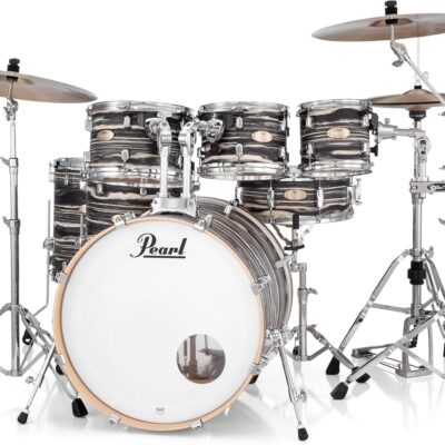 Pearl Decade Maple Artisan Limited Edition 7-pc. Shell Pack With All Maple Shells, Satin Lacquer Finish Black Satin Marble