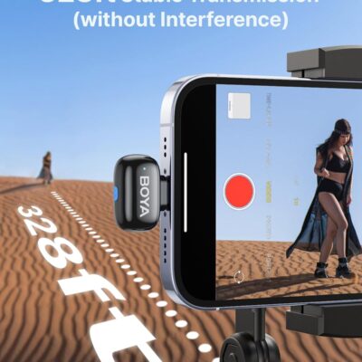 BOYA mini 2 Wireless Lavalier Microphones for iPhone 15/16/17 & Android, AI Noise Cancellation, App Control, 30H Battery Life with Charging Case, Lapel Microphone Wireless for Video Recording Vlogging