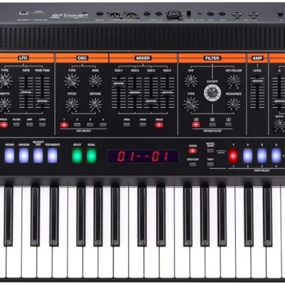 71Dy1hc1ejL. AC SL1500 Roland Jupiter-X 61-key Synthesizer Bundle with Sustain Pedal, MIDI Cable, Online Lessons, and Microphone Cable