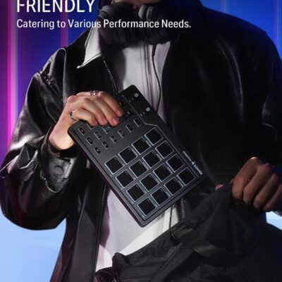 Donner MIDI Pad Beat Maker Machine Professional, Drum Machine with 16 Beat Pads, 2 Assignable Fader & Knobs and Music Production Software, USB MIDI Controller with 40 Courses, STARRYPAD