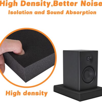 2 Pack Studio Monitor Isolation Pads for 5-6 Inches Speakers Sound Insulation Studio Foam Prevents Vibrations Acoustic Speaker Isolation Pad High Density Fits Most Stands