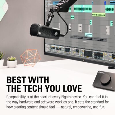 Elgato Wave DX – Dynamic XLR Microphone, Cardioid pattern, Noise Rejection, speech optimised for Podcasting, Streaming, Broadcasting, No Signal Booster Required, works with any Interface, for Mac, PC