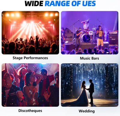 DJ Lights Stand with 2 T Bar, Heavy Duty DJ Stand for 8 Lights, Portable Par Can Stage Light Stand Adjustable Height 81-144 Inch