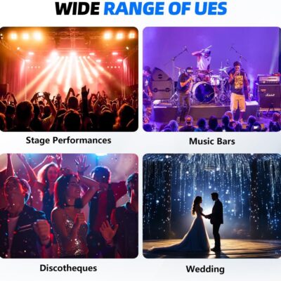 DJ Lights Stand with 2 T Bar, Heavy Duty DJ Stand for 8 Lights, Portable Par Can Stage Light Stand Adjustable Height 81-144 Inch