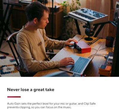 Focusrite Scarlett 4i4 4th Gen USB Audio Interface, for Musicians, Songwriters, Guitarists, Content Creators — High-Fidelity, Studio Quality Recording, and All the Software You Need to Record